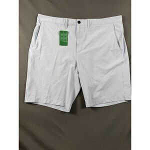 7Diamonds Men's Performance Hybrid Stretch Chino Shorts Blue Solid Flat Front